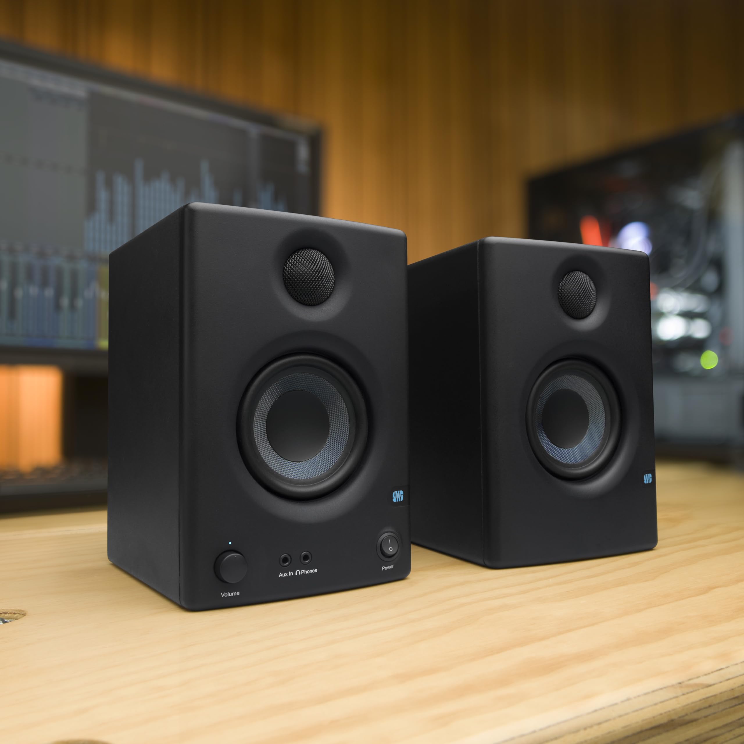 PreSonus Eris E3.5-3.5" Near Field Studio Monitors (Pair) – Powered Desktop Speakers for Music Production, Studio-Quality Recording, and Active Media Reference - Image 4