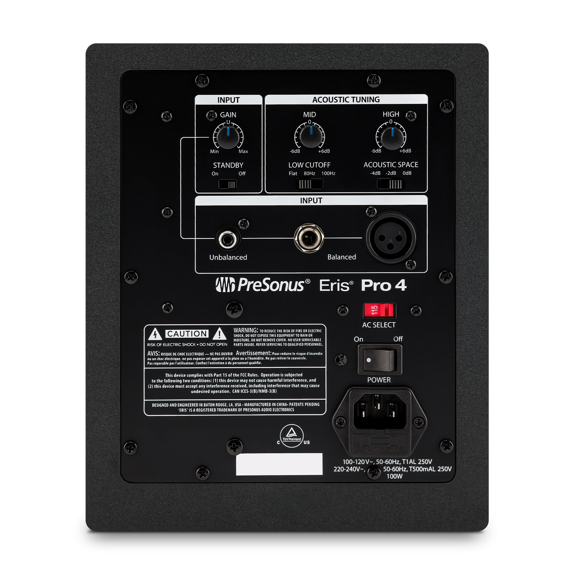 PreSonus Eris Pro 4 Studio Monitor — Bi-Amped, Active, 4.5-inch Coaxial Studio Monitor for Audio Recording & Mixing, Ceiling- & Wall-Mountable - Image 3