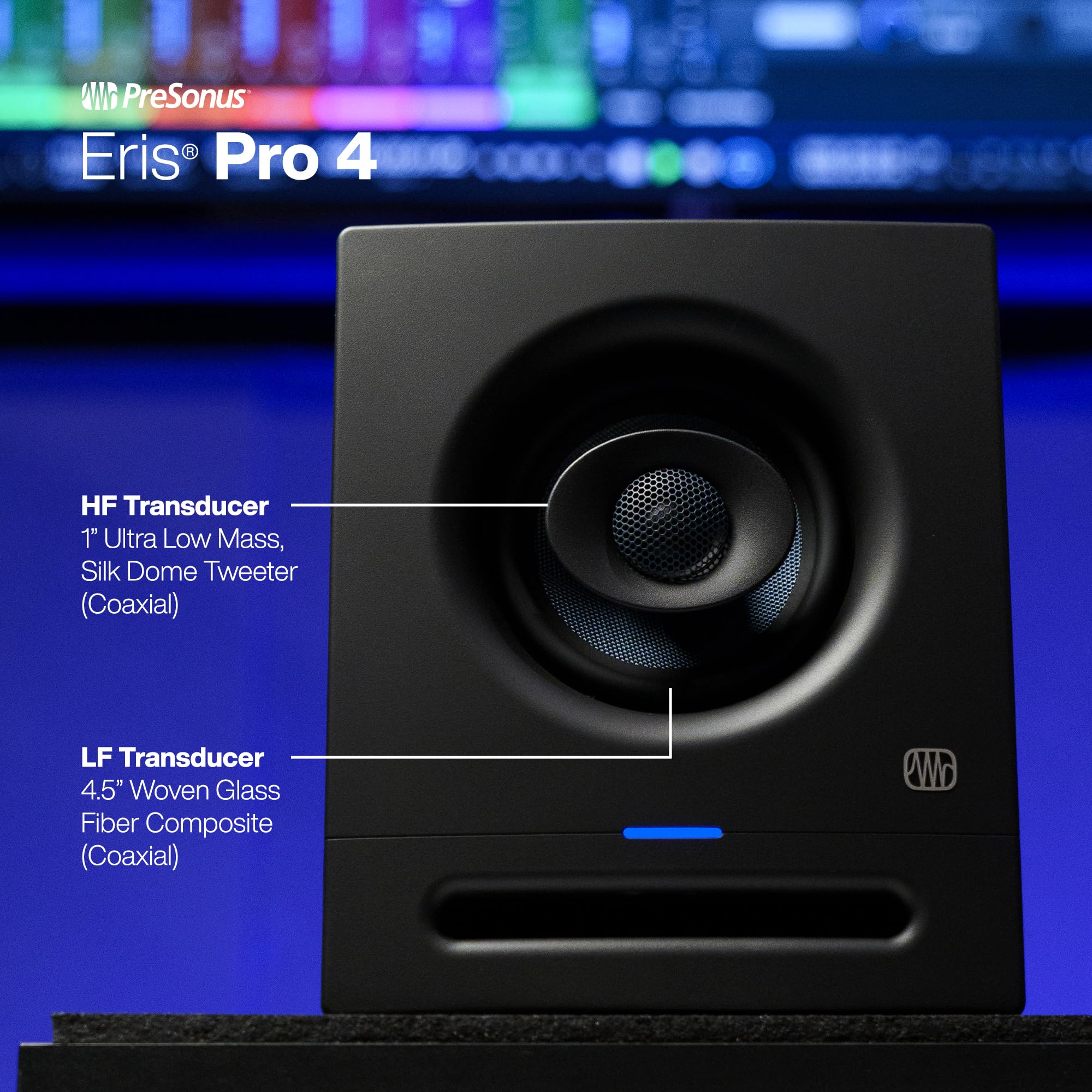 PreSonus Eris Pro 4 Studio Monitor — Bi-Amped, Active, 4.5-inch Coaxial Studio Monitor for Audio Recording & Mixing, Ceiling- & Wall-Mountable - Image 4