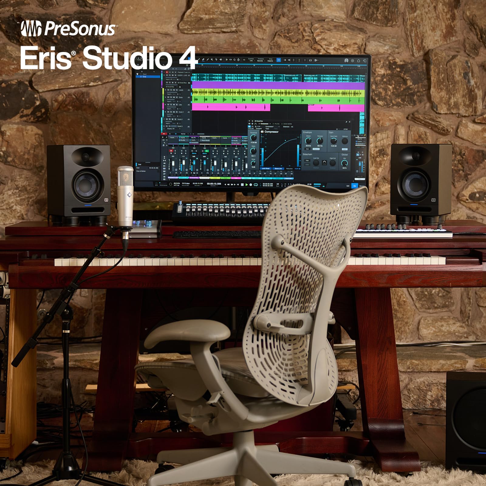 PreSonus Eris Studio 4 4.5-inch 2-Way Active Studio Monitor with EBM Waveguide - Image 4