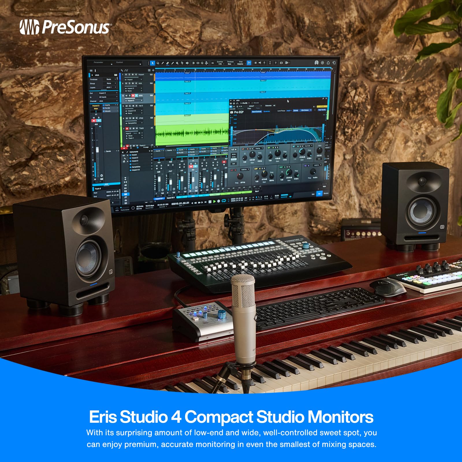 PreSonus Eris Studio 4 4.5-inch 2-Way Active Studio Monitor with EBM Waveguide - Image 5